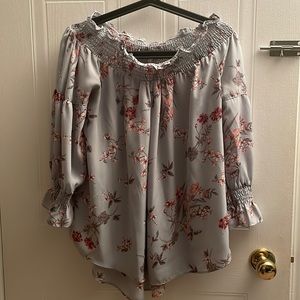 Off the shoulder floral blouse